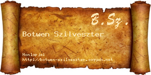 Botwen Szilveszter névjegykártya